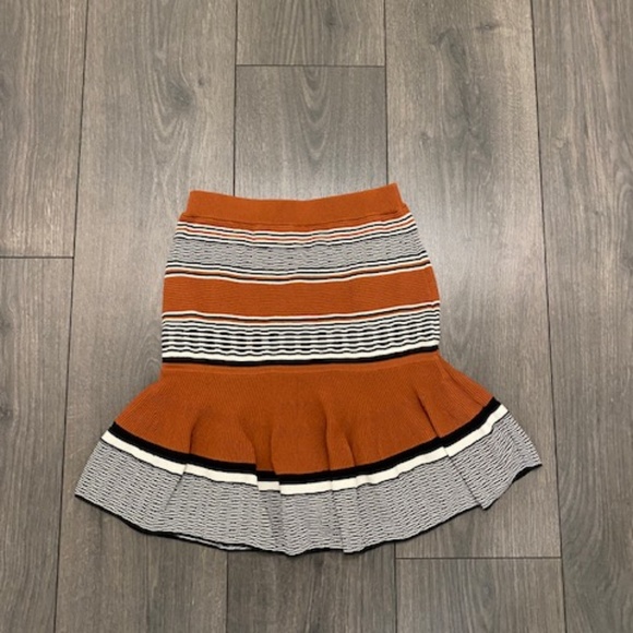 Sandro Striped Stretchy Mini Skirt Size S - Picture 1 of 6